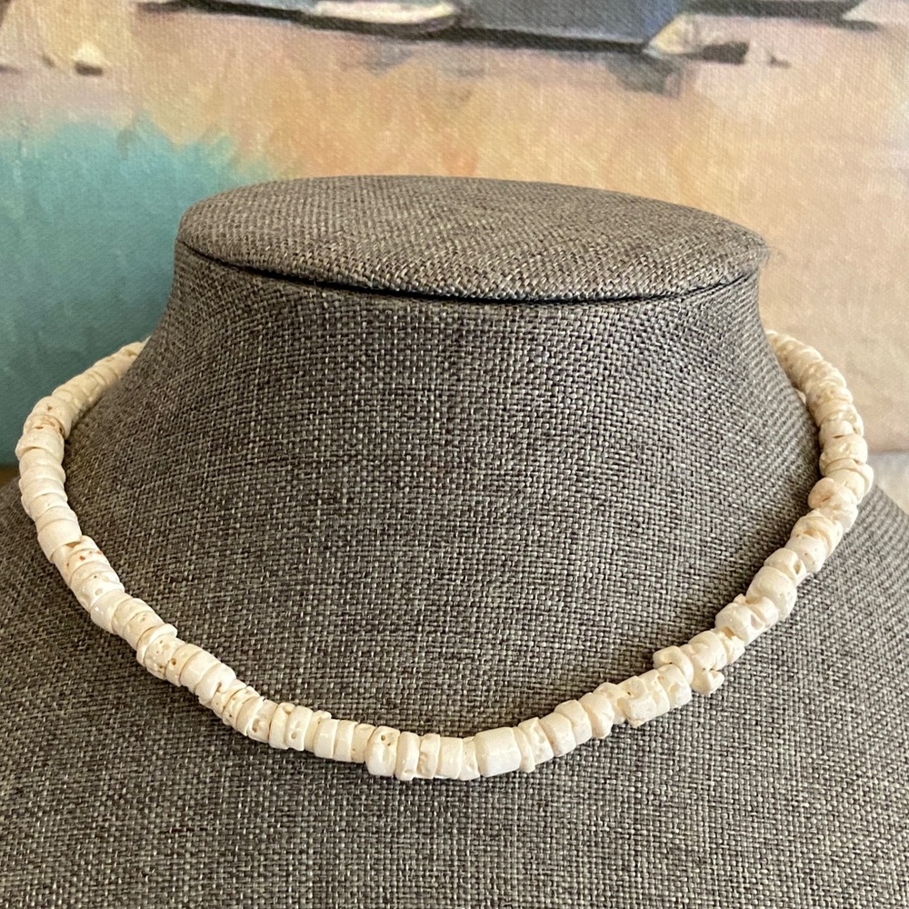 Vintage 90s PUKA Shells Panama Jack Choker Necklace